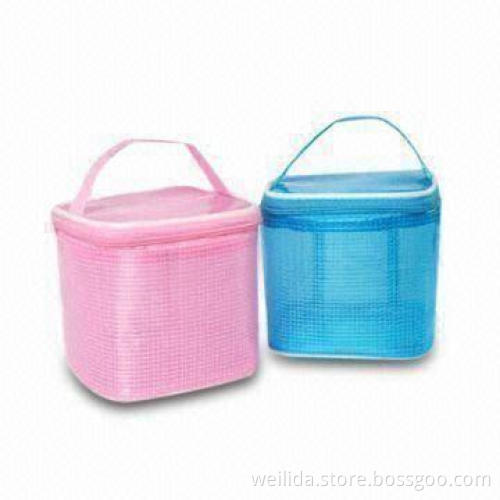 Cosmetic Bags, Made of PVC with Mesh, Measures 11 x 11 x 6cm and Different Sizes Available